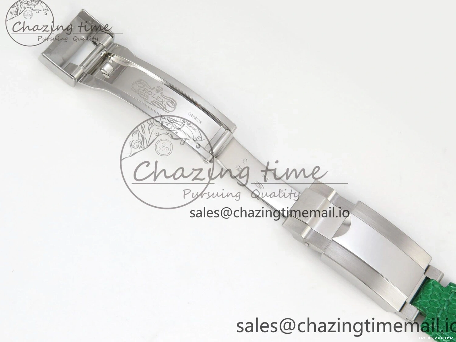 Good Copy Rolex Watches Diamonds Green MPF 40mm Bezel Green Leather 326 Custom Strap Dial FreshLook Modded Daytona on SA 0110